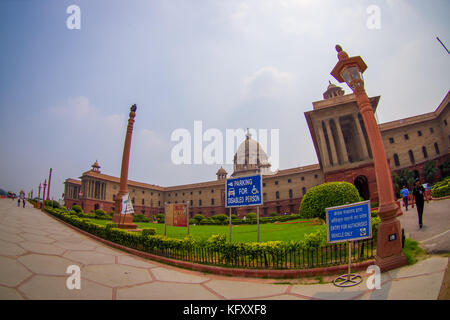 Jaipur, India - 26 settembre 2017: il ministro della difesa rashtrapati bhavan è la sede ufficiale del presidente dell India, effetto fish-eye Foto Stock