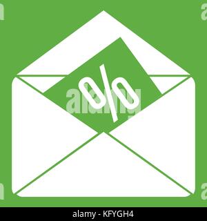 Busta con percentuale di Icon green Illustrazione Vettoriale
