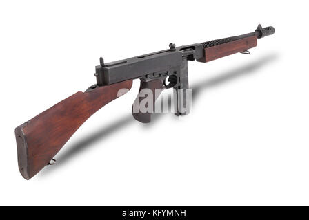 Stati Uniti d'America al ww2. mitragliatore thompson (modello 1928a1). La M1928 è stato il primo tipo largamente utilizzato dalle forze militari, con la marina degli Stati Uniti e degli Stati Uniti marin Foto Stock