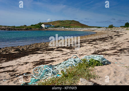 Grande par bay e sulla spiaggia di Isola di bryher,Isole Scilly,Regno Unito Foto Stock