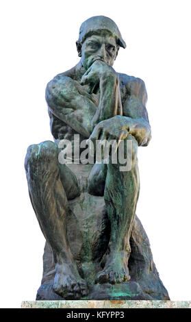 Il pensatore 1903 Bronzo H. 180 cm ; W. 98 cm ; D. 145 cm François Auguste René Rodin 1840 -1917 ( noto come Auguste Rodin ) è stato uno scultore francese, Parigi Francia francese. ( Rodin più originale lavoro partì da temi tradizionali della mitologia e allegoria, modellato il corpo umano con realismo e celebrato il carattere individuale e la fisicità). Foto Stock