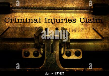 Criminal Injuries rivendicazione grunge concept Foto Stock