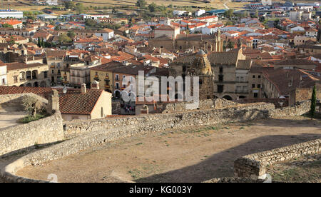 Storica città medievale di Trujillo, provincia di Cáceres, Estremadura, Spagna Foto Stock