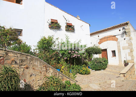 Edificio storico nel centro medievale della città vecchia, Caceres, Estremadura, Spagna Foto Stock