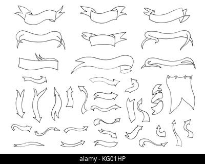 Mano Bozzetto disegnato a mano elementi. vettore illustrazione della lavagna. Illustrazione Vettoriale