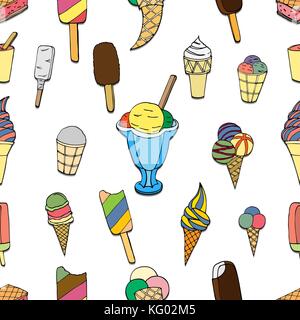 Modello senza cuciture con gelato. illustrazione vettoriale Illustrazione Vettoriale