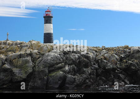 Rocce di gara lighthouse, BC, Canada Foto Stock