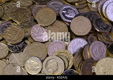 Monete d'argento Foto Stock