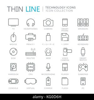 Raccolta di natura sottile linea icone Illustrazione Vettoriale