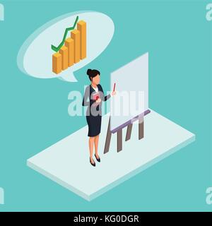 Isometrica avatar business Illustrazione Vettoriale
