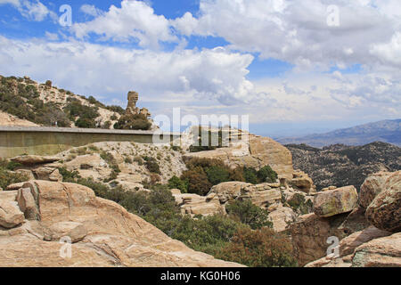 Vista di Hoodoo dal punto di Ventoso vista Foto Stock