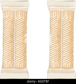 Doodle greco ionico dorico colonne corinzie. illustrazione vettoriale architettura classica Illustrazione Vettoriale