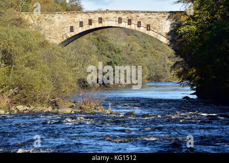 Winston ponte che attraversa il Fiume Tees vicino al villaggio di Winston, County Durham Foto Stock