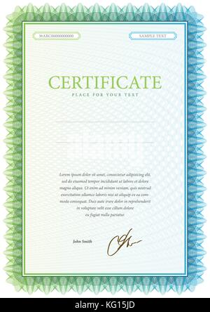 Modello di vettore che viene utilizzato in valuta e diplomi Illustrazione Vettoriale