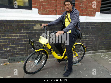 Ofo noleggio bici schema lancia a Londra Foto Stock