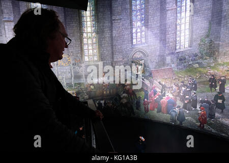 Il panorama "luther 1517' in Wittenberg, Germania. 360 gradi gigante rotonda foto dell'artista e architetto yadegar asisi risolve l epoca della riforma e si concentra sulle persone come Martin Lutero con le loro azioni di 500 anni fa. il 15x75 metri di panorama con un diametro di 30 metri saranno visibili per almeno cinque anni. Esso è stato costruito in occasione del V centenario della riforma nel 2017. Foto Stock