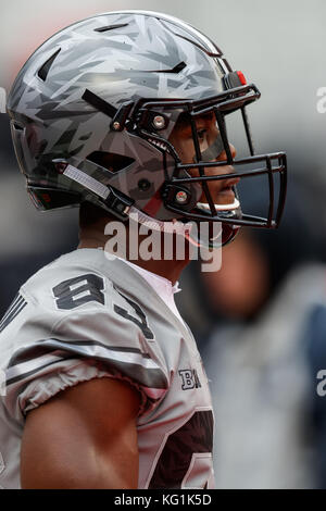 Ottobre 28th, 2017: Ohio State Buckeyes wide receiver McLaurin spugna (83) si affaccia sulla prima un NCAA Football gioco tra la Ohio State Buckeyes e Penn State Nittany Lions presso lo Stadio Ohio, Columbus, OH. Adam Lacy/CSM Foto Stock