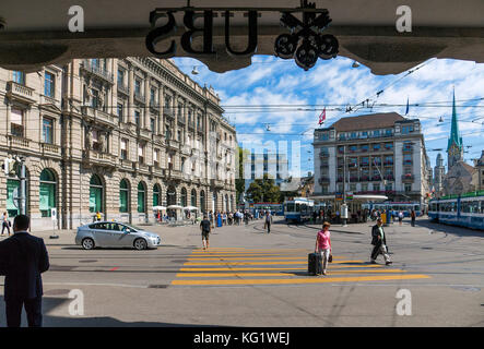 Zurigo, Schweiz : Paradeplatz svizzera Foto Stock