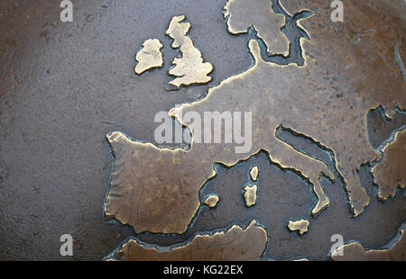 Mappa di metallo d'Europa Foto Stock