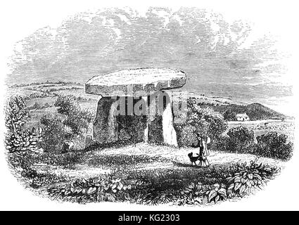 Kit di Coty casa o del kit di Coty , è un chambered Long Barrow si trova vicino al villaggio di Addington nel sud-est della contea inglese del Kent. Costruito circa 4000 BCE, durante il periodo Neolitico di British preistoria, Inghilterra. Foto Stock