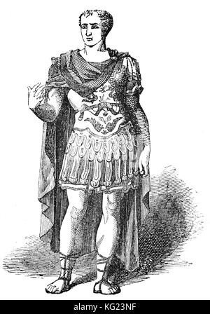 Caio Giulio Cesare (100 a.c. per 44 BC), di solito chiamato Giulio Cesare fu un uomo politico romano e generale che ha attraversato il canale nel 55 a.c. per invadere la Gran Bretagna. Foto Stock