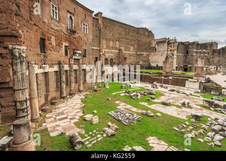 I mercati di Traiano, le rovine romane, l'area dei fori, il Centro storico, Roma, Patrimonio dell'Umanità dell'UNESCO, il Lazio, l'Italia, l'Europa Foto Stock