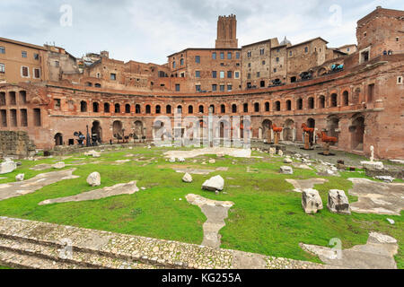 I mercati di Traiano, le rovine romane, l'area dei fori, il Centro storico, Roma, sito Patrimonio dell'Umanità dell'UNESCO, il Lazio, l'Italia Foto Stock