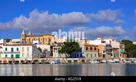 Porto Colom, Maiorca, isole Baleari, Spagna, Mediterraneo, Europa Foto Stock
