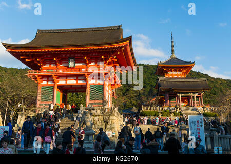 Tempio Kiyomizu-dera, sito patrimonio dell'umanità dell'UNESCO, Kyoto, Honshu, Giappone, Asia Foto Stock