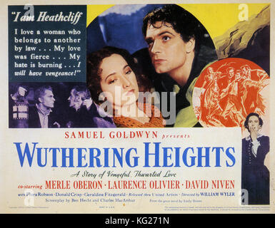 Wutethering HEIGHTS 1939 United Artists film con Merle Oberon e Laurence Olivier Foto Stock