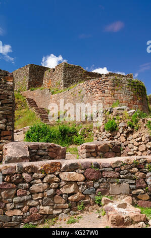 Il Perù, pisac (pisaq) - rovine inca nella valle sacra nelle Ande peruviane Foto Stock