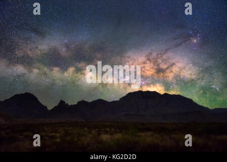 Milky Way al Big Bend National Park, Texas USA. Costellazione e galassia Foto Stock