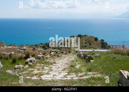 Area archeologica di Solunto,vicino a Palermo, in Sicilia. Foto Stock