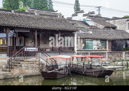 Ponti, Canali di zhujiajiao fengjing antica città d'acqua Foto Stock