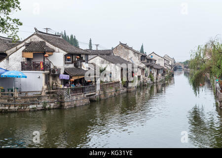 Ponti, Canali di zhujiajiao fengjing antica città d'acqua Foto Stock