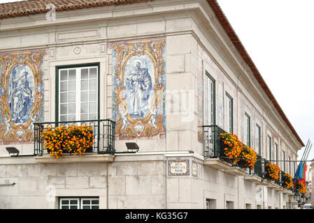 Facciata del municipio di Cascais, Portogallo Foto Stock