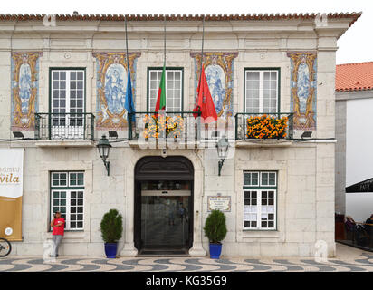 Facciata del municipio di Cascais, Portogallo Foto Stock