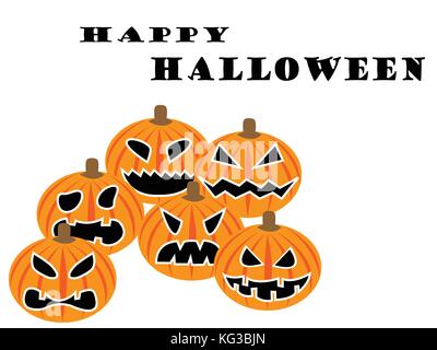 Set di zucche di Halloween Illustrazione Vettoriale