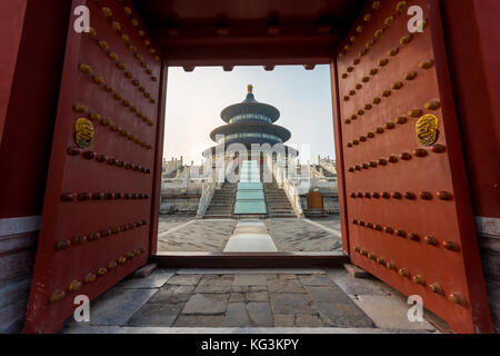 Meraviglioso e fantastico tempio di Pechino - il tempio del cielo a Pechino in Cina. Sala della Preghiera del Buon Raccolto. Foto Stock