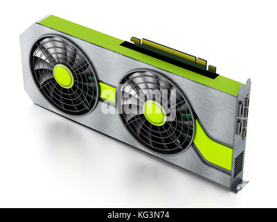 Moderno scheda grafica isolati su sfondo bianco. 3d'illustrazione. Foto Stock