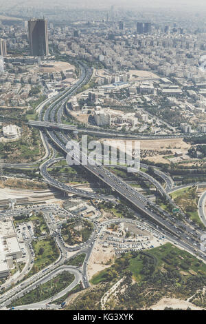 Vista dalla Torre milad a Tehran, Iran. Foto Stock