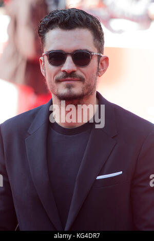 Roma, Italia. 5 Novembre, 2017. Roma, Italia. 04 Nov, 2017. Orlando Bloom frequentando il tappeto rosso durante il XII Roma Film Fest Credito: Silvia Gerbino/Alamy Live News Credito: Silvia Gerbino/Alamy Live News Foto Stock