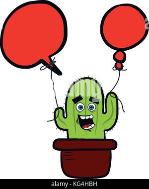 Felice disegno di cactus Illustrazione Vettoriale