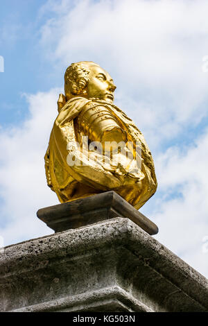 La scultura del karl-WILHELM-friedrich-brunnen in ansbach che è stato costruito nel 1746. Foto Stock