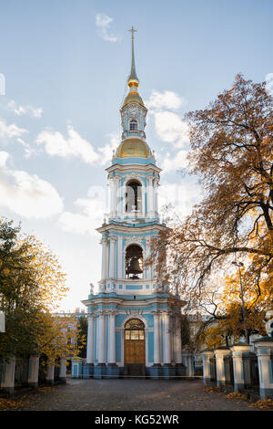 Campanile di San Nicola cattedrale navale, San Pietroburgo, Russia Foto Stock