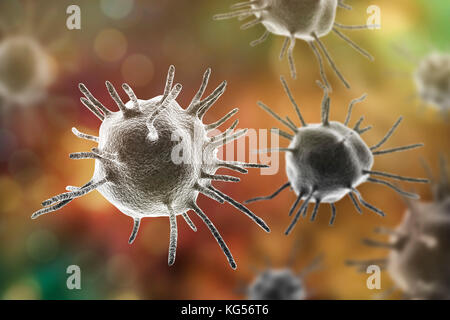 Illustrazione del calcolatore di astratta di microrganismi patogeni. Foto Stock