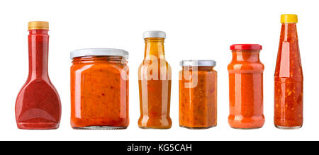 Bottiglia di insalata con salsa di carote e paprica Foto Stock