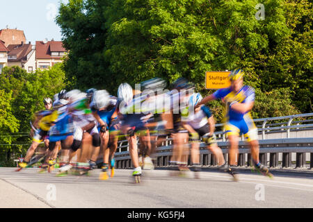 Germania, BADEN-WURTTEMBERG, Stuttgart, Stuttgart-lauf, inline mezza maratona, evento di sport per tutti Foto Stock