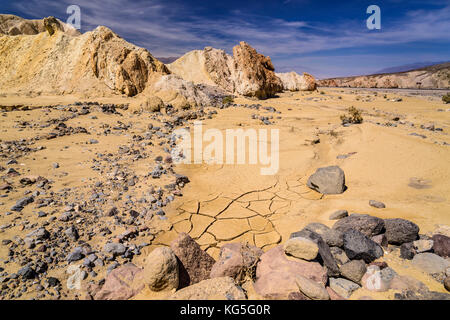 Gli Stati Uniti, California, Parco nazionale della Valle della Morte, venti team mule canyon, Furnace Creek lavare Foto Stock