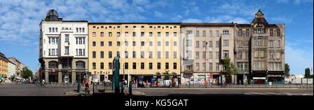 Berlino, Mitte, Friedrichstrasse nella Oranienburger Tor (gate) in rappresentazione lineare, Streetline fotografia multiviprospettiva, Foto Stock